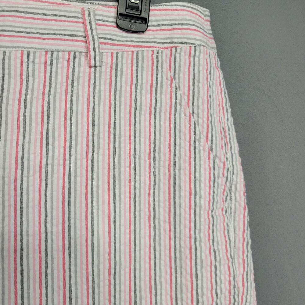 Greg Norman Shorts Womens 6 Seersucker Bermuda Preppy Golf Summer Lightweight - Picture 3 of 12